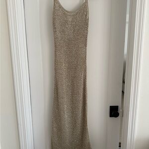 H&M Gold Sequin Backless Maxi Dress